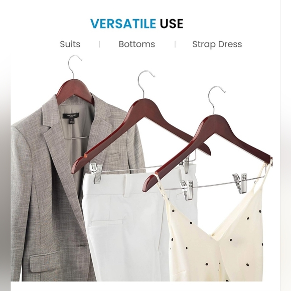 High Grade Cherry Wood Suit Hangers - Picture 5 of 10